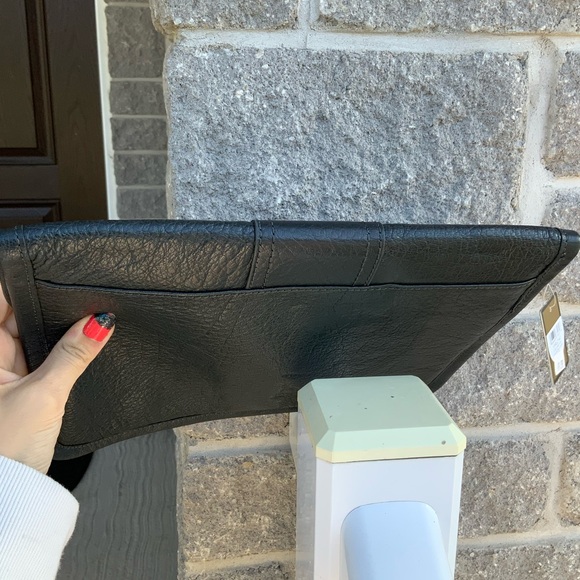 Vintage Y2K JUICY COUTURE Leather Steel Grey Flat Large Clutch Bag BRAND NEW - Picture 11 of 16